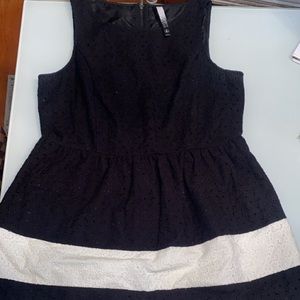 Beautiful Black and White Spring Eyelet Lace Dress